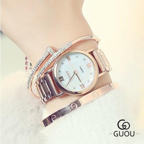 Luxury Rose Gold Diamond Watches Women Fashion Stainless Steel Bracelet Minimalist Casual Dress Ladies Watch Montre Femme Clock