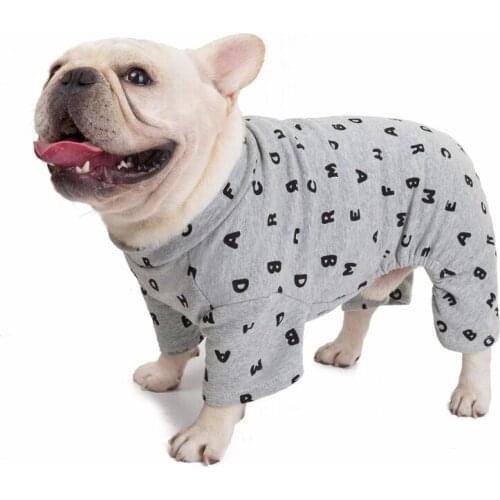 Cotton Dog Pajamas Jumpsuit Pug French Bulldog Clothes Schnauzer Clothing Pet Outfit Overall Poodle Bichon Dog Pyjama Pijama