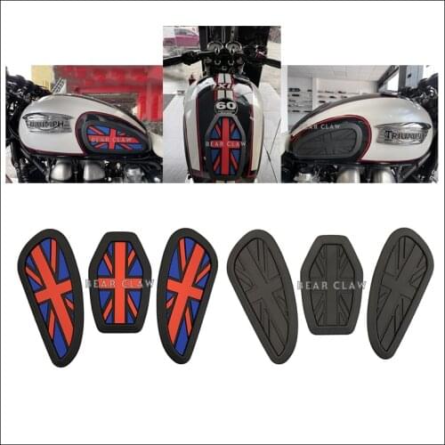 Retro Motorcycle Tank Pads Fuel Gas Knee Grip Traction Pads Side Decal Universal For Harley Cafe Racer Bobber Custom For Triumph