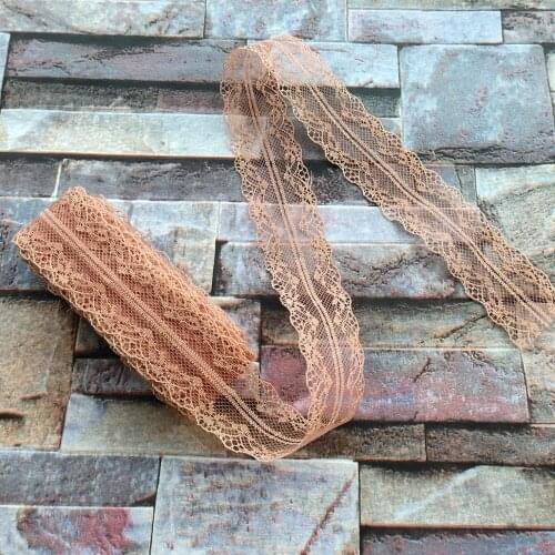 Wholesale 10 Yards 35 MM Width Red Bean Paste Bilateral Lace Ribbon For Sewing Decoration DIY jewelry Clothing Accessories