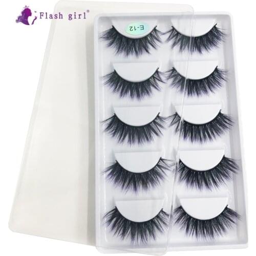 Hot Selling 3D Mink False Eyelashes Natural Volume Eyelash Extension Thick Handmade Charming Fake Eye Lashes E12