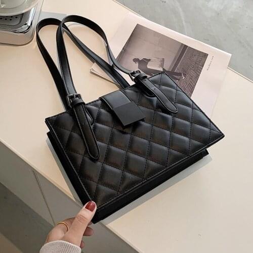 Small PU Leather Shoulder Bags for Women 2021 Winter Branded Luxury Black Handbags Trending Lux Fashion Hand Bag