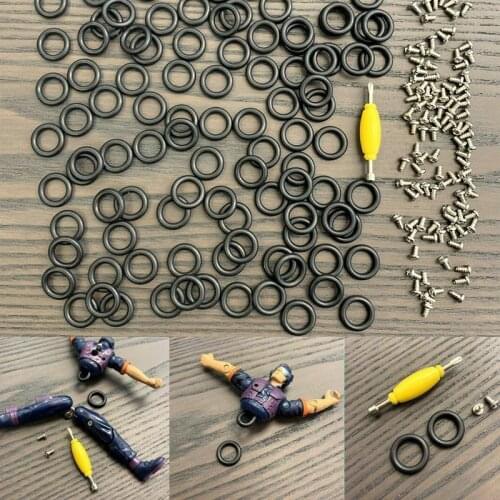 Lot 200pcs GI Joe Cobra Action Force Replacement O-RINGS Waist Bands & 200 pcs Screws & Spanner Accessories