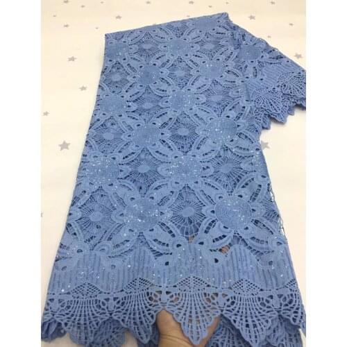Nigeria Tulle Lace Fabric 2021 High Quality Lace African Guipure Lace Fabric French Lace Sequined Dress VXZ5128