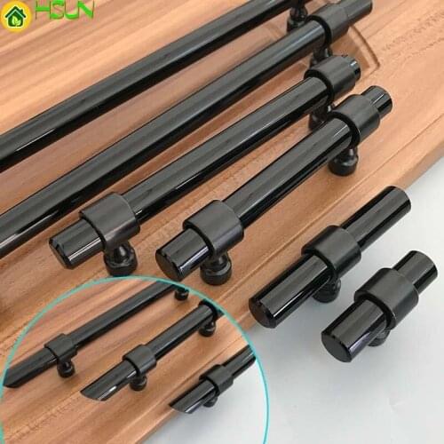 Nordic simple acrylic bar black head bar handle Japanese American clothing cabinet door handle light luxury