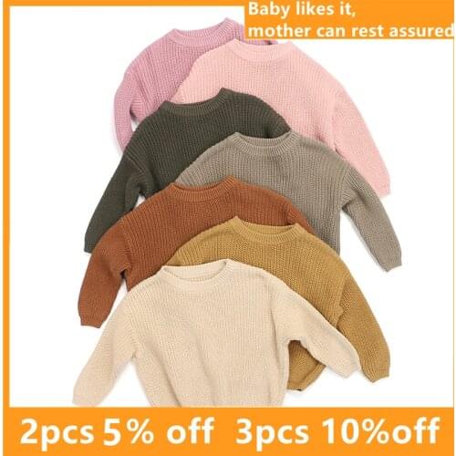 New Baby Girl Clothes Sweater Girls Child Winter Clothes Girls Pullover Kids Clothing Pink Knitted Sweater Soft