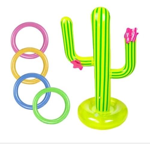 Outdoor Swimming Pool accessories Inflatable Cactus Ring Toss Game Set Floating Pool Toys Beach Party Supplies Party Bar Travel