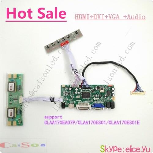 DVI/VGA/AUDIO/ of TFT LCD controller board support CLAA170EA07P/CLAA170ES01/CLAA170ES01E