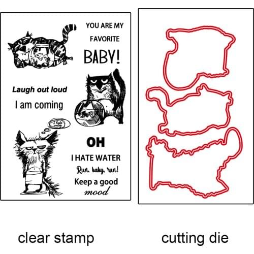 AZSG Greedy Cats Clear Stamps For DIY Scrapbooking Decorative Card Making Crafts Fun Decoration Supplies