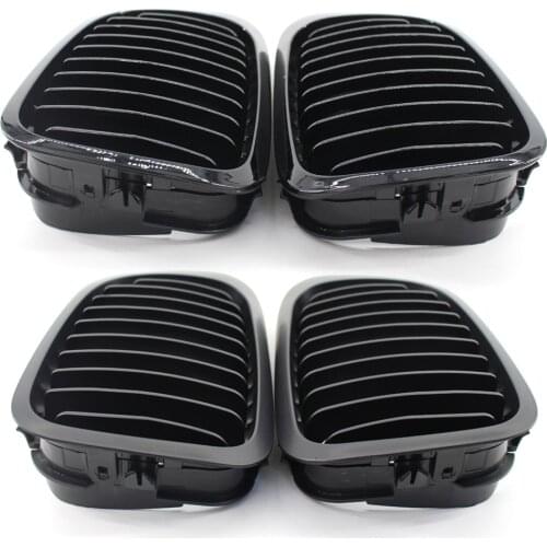 Kidney Grille Matte Gloss Black Kidney Grill 1 Pair for BMW E46 2-Door Coupe Cabriolet 1999-2002