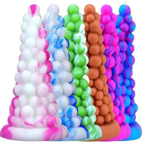 Silicone Anal Plug With Suction Cup Grape Shape Huge Butt Plug Soft Adult Sex Toys For Women Men Anal Sex Shop