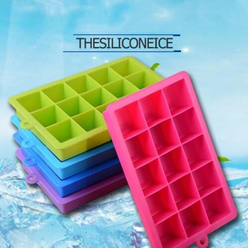 15 Holes Silicone Ice Cube Mold Tray DIY Jelly Moulds Square Shape Ice Tray Drinking Accessories FBE3