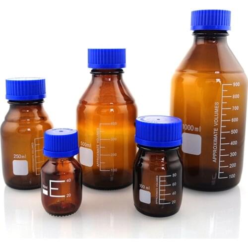 50ml-1000ml/brown Screw Cap Blue Screw Cap Glass Laboratory Reagent Bottle Medical Supplies Laboratory Glass Reagent Bottle