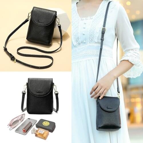 Genuine Leather Women Messenger Bags Fashion Mini Bag Short Womens Shoulder Messenger Bags Phone Pocket Handbag