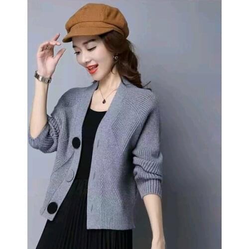Spring Autumn Style Women knitted Cardigan Crop Tops Lady Casual Long Sleeve Knitted Outwear Cardigan Sweater ZZ0896