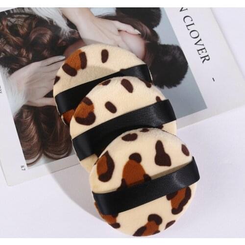 1Pc Leopard Print Powder Puff Soft Velvet Loose Powder Puff Smooth Cosmetic Makeup Puff Facial Face Body Powder Puff Beauty Tool