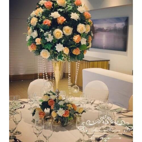 10PCS/LOT Metal Flower Ball Holder Wedding Flower Vase Road Lead Flower Wedding Centerpiece 70cm Tall
