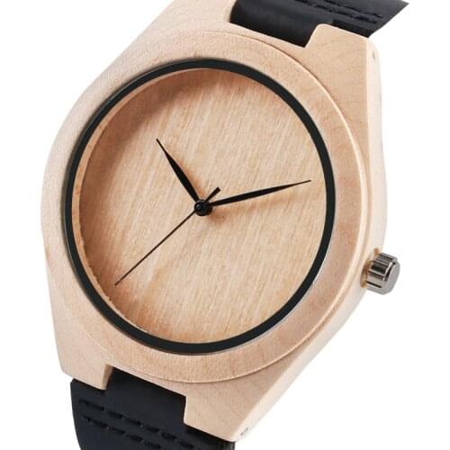 2017 Pure Face Design Wooden Watch for Man Women Novel 100% Nature Wood Analog Bangle Bamboo Sport Luxury Quartz Wristwatches