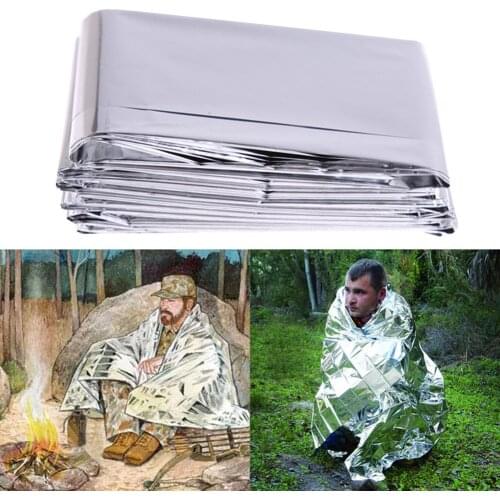 210*130CM Emergency Blanket Survival Rescue Insulation Curtain For Camping Outdoor Reflective Film Safety Survival Tools