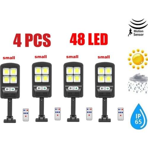 4pcs tabular oblong 48 LED Solar Light Outdoor Motion Sensor Recharge Solar Wall Lamp Waterproof Emergency Lights For Street Gar