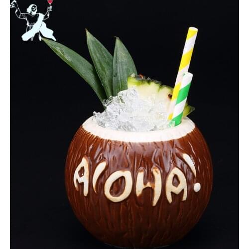 400ml Coconut Shape Hawaii Tiki Mugs Ceramic Mug For Gifts Cups And Mugs Cocktail Cup Creative Bar Cups