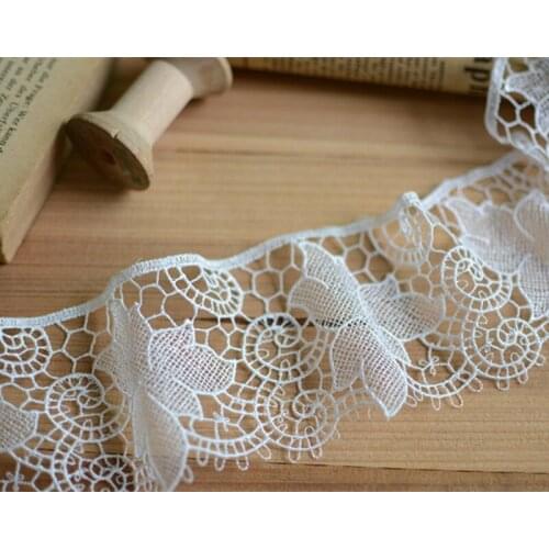 5Yards 6cm Width Guipure Lace Fabric White Craft DIY Accessories Lace Fancy Water Soluble Lace Trim For Underwear YY570
