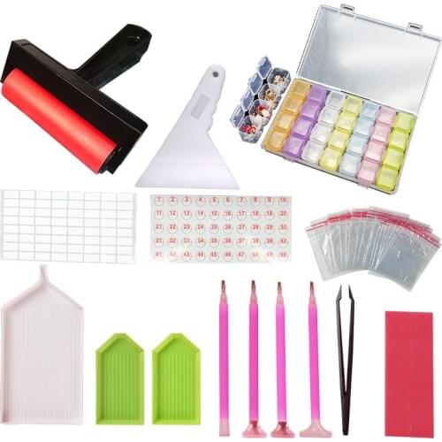 5D Diamond Painting Tools and Accessories Kits Roller pen Clay Tray stylo Diamond Embroidery Tray Box sets
