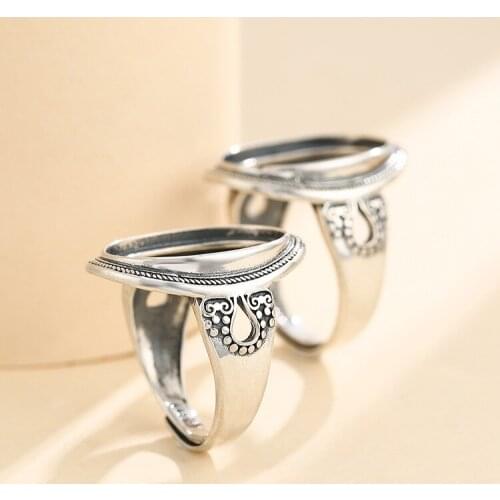 18*13mm 925 STERLING SILVER Semi Mount Bases Blanks base blank Pad rings ring Setting set diy jewelry A5629