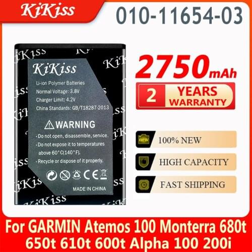 KiKiss 010-11654-03 2750mAh Battery for Garmin Montana 600 600T 610 650 650T VIRB GPS Alpha 100 handheld 361-00053-00