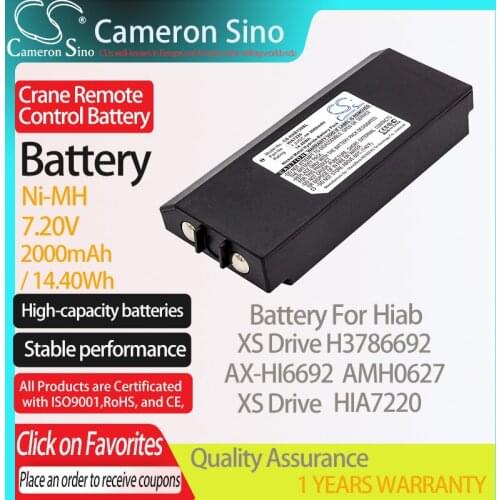 CameronSino Battery for Hiab XS Drive H3786692 XS Drive H3796692 AMH0627 XS Drive fits Hiab HIA7220 Crane Remote Control battery