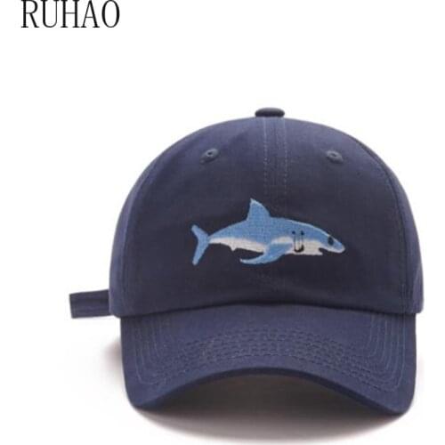 RUHAO Shark Embroidered Baseball Caps Mens Womens Universal Adjustable High Quality Outdoor Shade Animal Dad Truck Driver hats