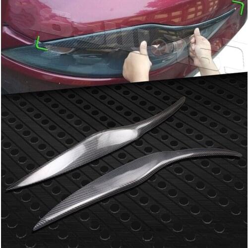 FUWAYDA High Quality Real Carbon Fiber decoration Headlights Eyebrows Eyelids cover for FORD FIESTA 2009 2010 2011 2012