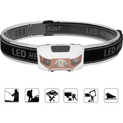 Motion Sensor Mini Headlight AAA Battery Powered Induction Headlamp XBD LED Head Light Torch Emergency Lantern For Night Fishing