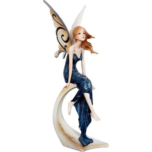 EUROPEAN BEAUTIFUL FLOWER ANGEL GIRL FIGURINES RESIN STATUES HOME DECOR MINIATURE WEDDING DECORATION VALENTINES DAY GIFTS R2204
