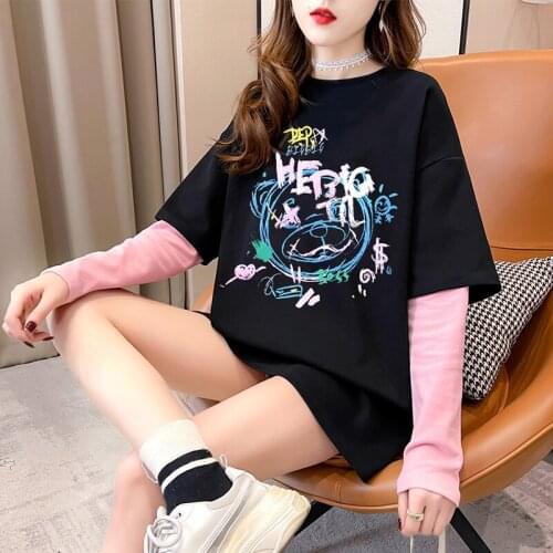 2304 # make firm offers 65 30 cotton polyester fiber spandex 2021 fall off two long sleeve T-shirt