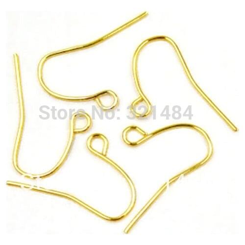 Hot Sale Bulk 2000pcs 21mm Gold plated metal French Earring Hook Wires Earwire Jewelry Findings