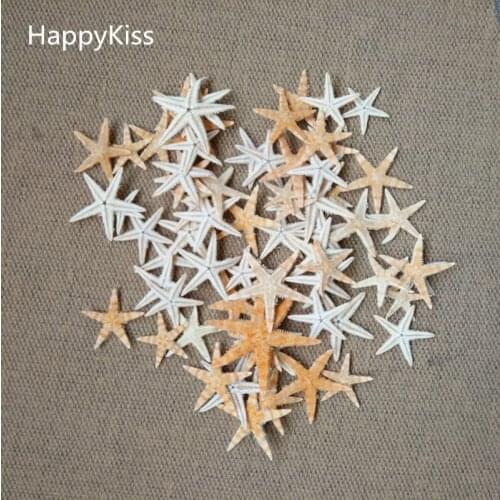 HappyKiss 100pcs/loFreeshipping new Natural Artificial Starfish Platform Ornament Accessories wedding decoration 3-5cm sea star