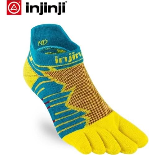 INJINJI Five Finger Toe Socks 2020 ULTRA Run No-show Mid Weight Long Distance Running Cycling for mens Marathon Ultra Marathon