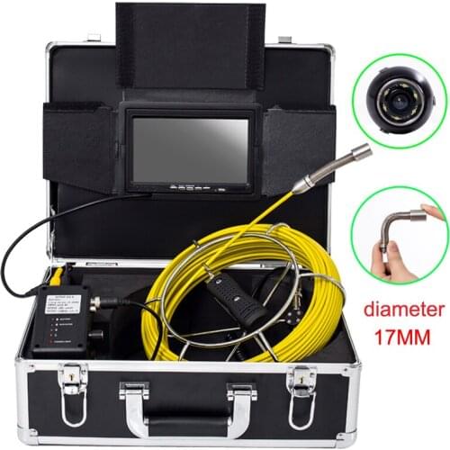 7 Inch LCD Monitor 20M Cable 23mm/17mm/6.5mm Sewer Drain Pipe Endoscope Camera IP68 Waterproof Support Video Recording