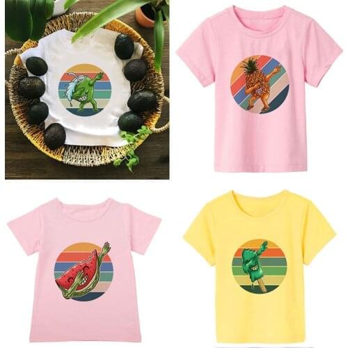 Kawaii Fruit Dancing Fashion Cute Printed Kids T Shirt Casual Boys Clothes Girls Tshirt New Girl Shirt 2 3 4 5 6 7 8 9 Years Old