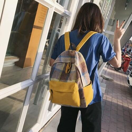 Weysfor Classic Plaid Pattern Backpack For Women Canvas Backpacks New Teenager Girl School Bags Mochilas Female Backpack Bagpack