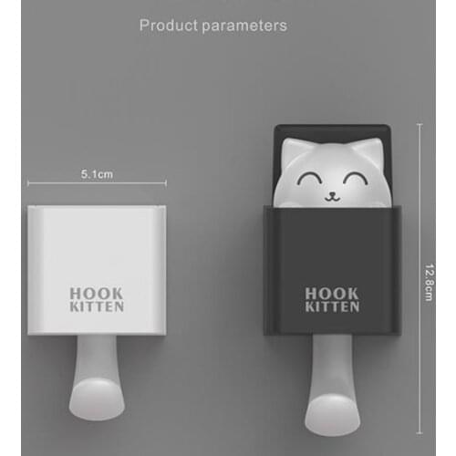 Creative Cute Cat Key Holder Wall Hook Handbag Coat Rack Plastic Housekeeper for Keys Hanger Home Decorative Wall Hooks Kitten