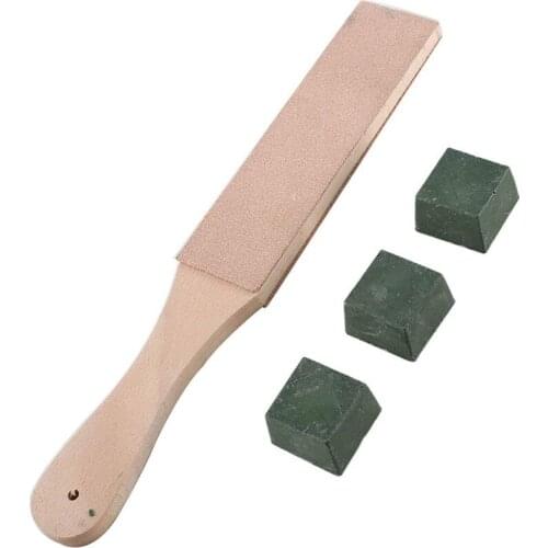 New Leather Stropping Kit Tools Leather Strop Board 3 Packs Leather Sharpening Polishing Compound Hone Knife Sharpener