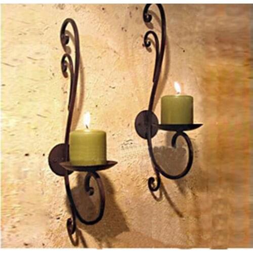 Wall Candle Holder Iron Home Decoration Metal Candle Stand Vintage Wall Mount Candle Stick Entryway Home Accents Flat Iron Big X