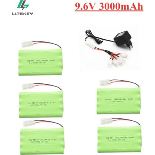 Ni-MH 9.6v 3000mah Battery + USB Charger For Rc toys Car Tank Train Robot Boat Gun AA 9.6v Rechargeable Battery Pack