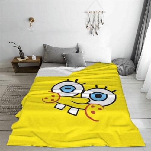 Wearable warm flannel Sponge Baby blanket Anime mr krabs blankets for Sofa Sherpa Fleece Bedspread Wrap