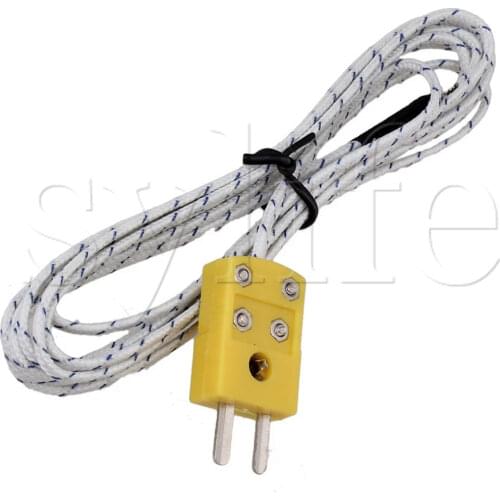 New 2m 6.6' Thermocouple K Type Cable Probe Sensors with Mini Connector