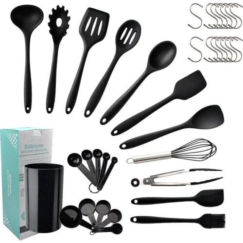 14 Pcs/Set New Kitchenware Set Wooden Handle Silicone Nonstick Hot High Temperature Silicone Spatula Kitchen Utensils Green