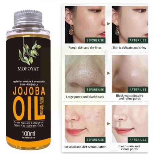New Natural Jojoba Oil Relaxing Moisturizing Oil 100ml Oil Base Help Cosmetic Massage Skin Care Oil Pure Oil Sleep Oil Esse L0N5