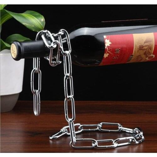 Wine Rack Red Wine Bottle Holder Creative Suspension Rope Chain Support Frame for Red Wine Bottle 3cm Home Furnishing Ornaments